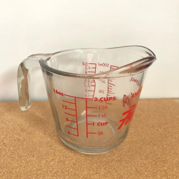Anchor  Hocking Fire King Glass Measuring Cup Clear Holds 2 Cups - Picture 1 of 6